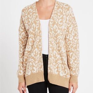 Current/Elliott Tan and Cream Leopard Cardigan